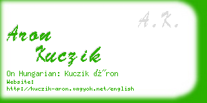 aron kuczik business card